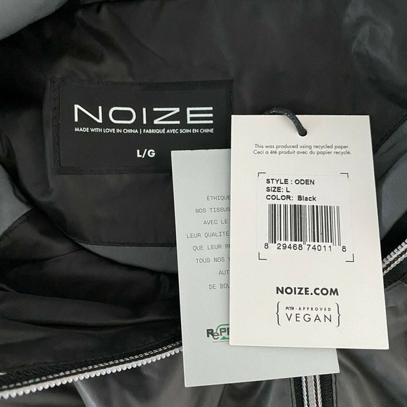 Noize Mens Colorblock Panel Nylon Hoodie Jacket Zip Up Black L Large - Picture 8 of 9